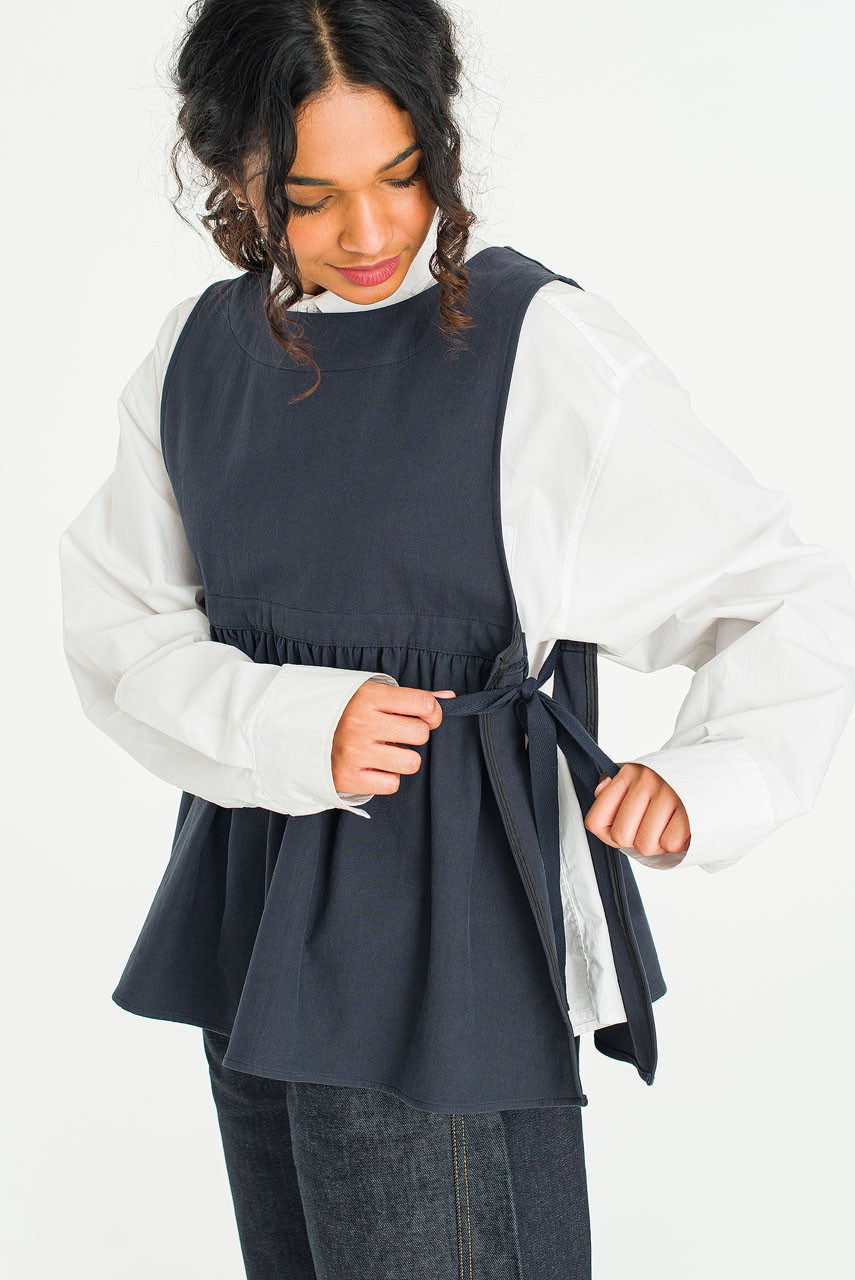 Faye Ribboned Vest, Navy