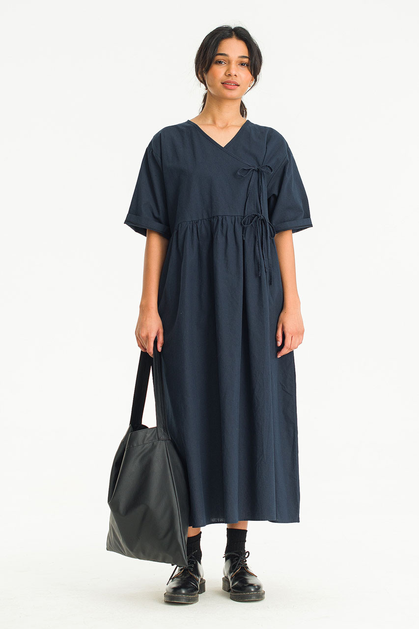 Faye Ribbon Dress, Navy