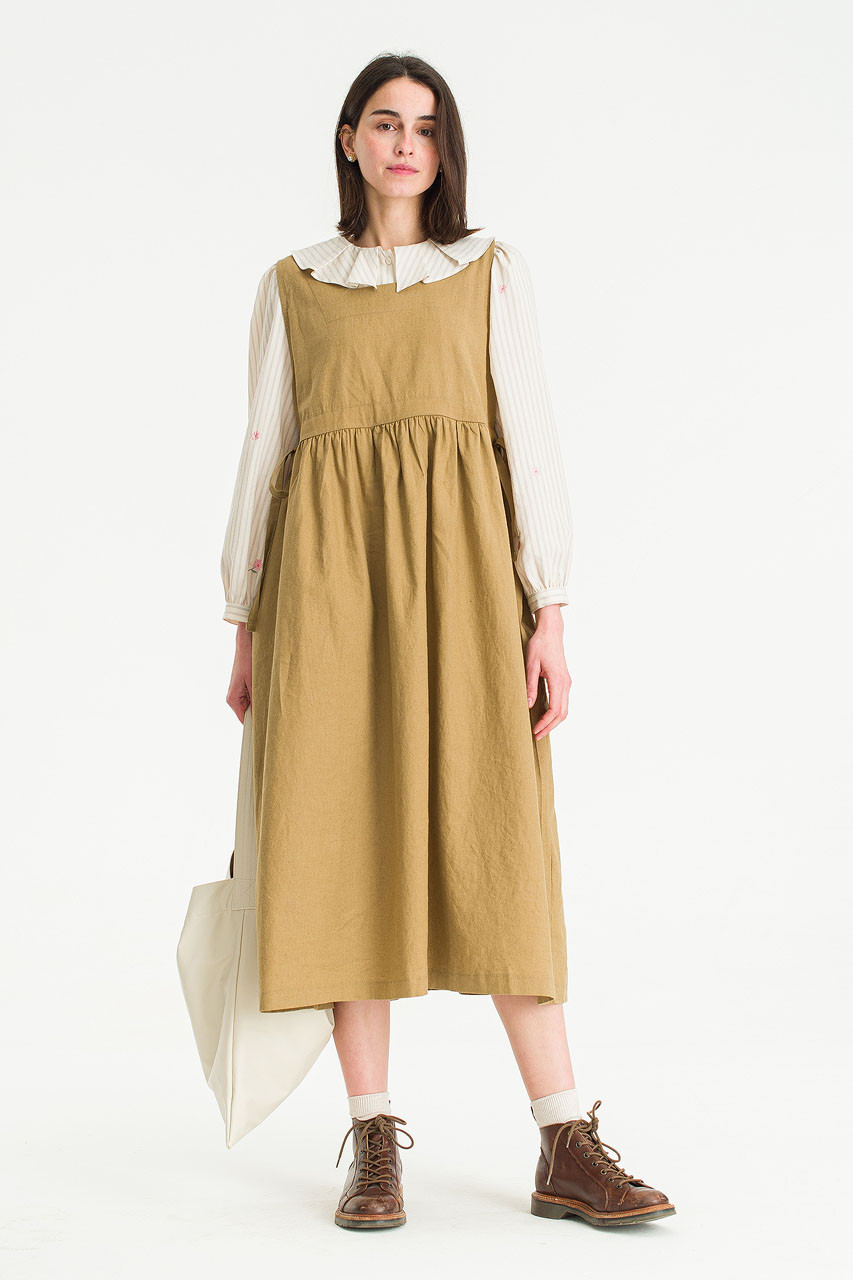Martha Twin Ribbon Dress, Beige