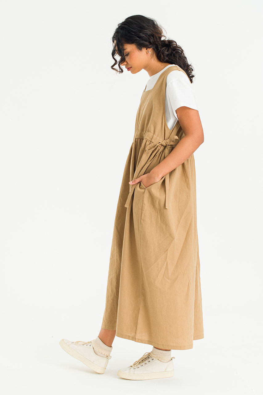 Martha Twin Ribbon Dress, Beige