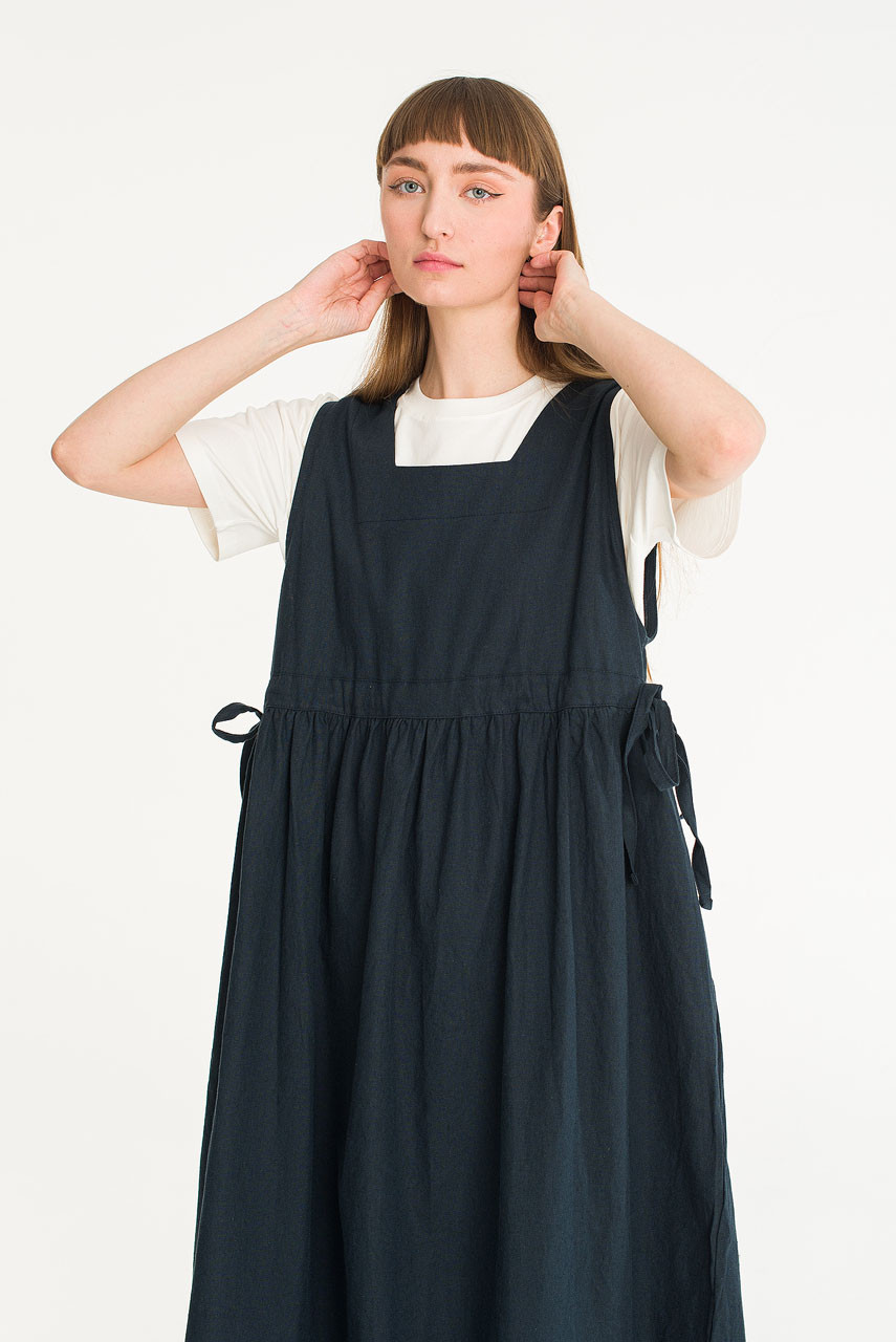 Martha Twin Ribbon Dress, Navy