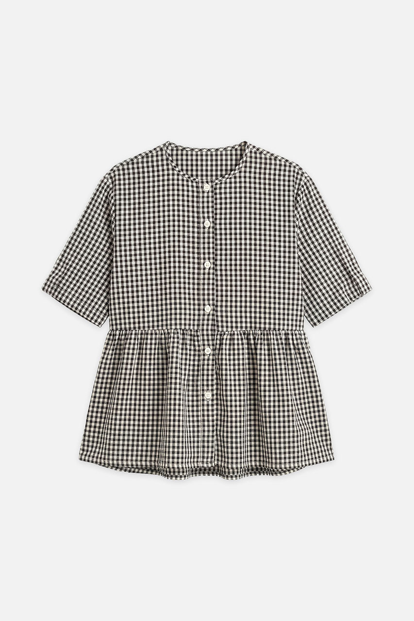 Latte Gingham Tunic, Black