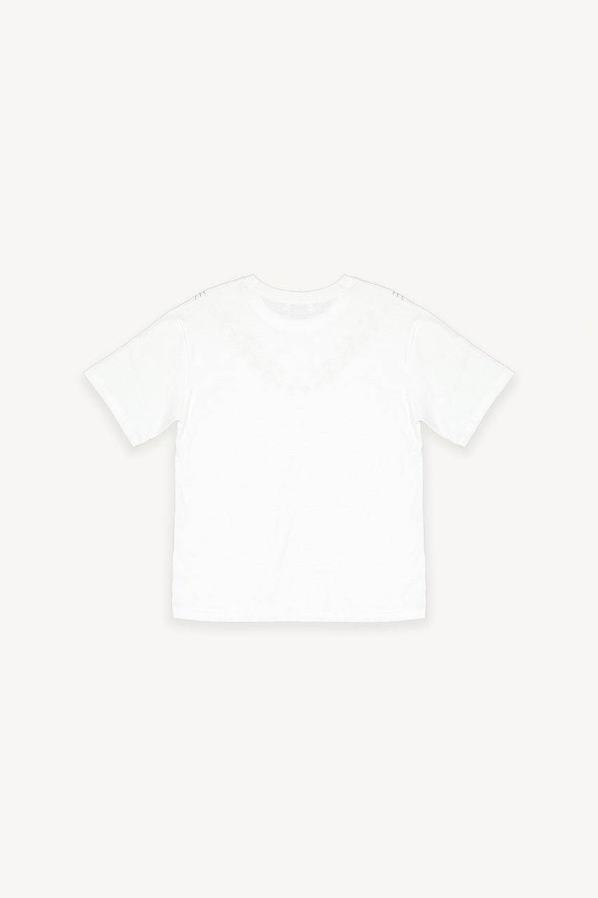 Freesia Vine Embroidery Tee, Ivory