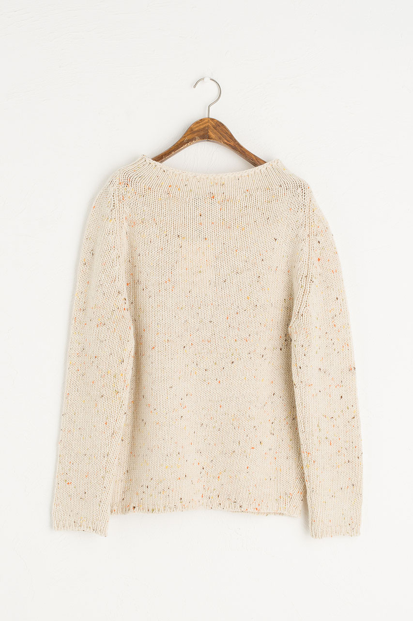 Flecked Fisherman Knit, Ivory