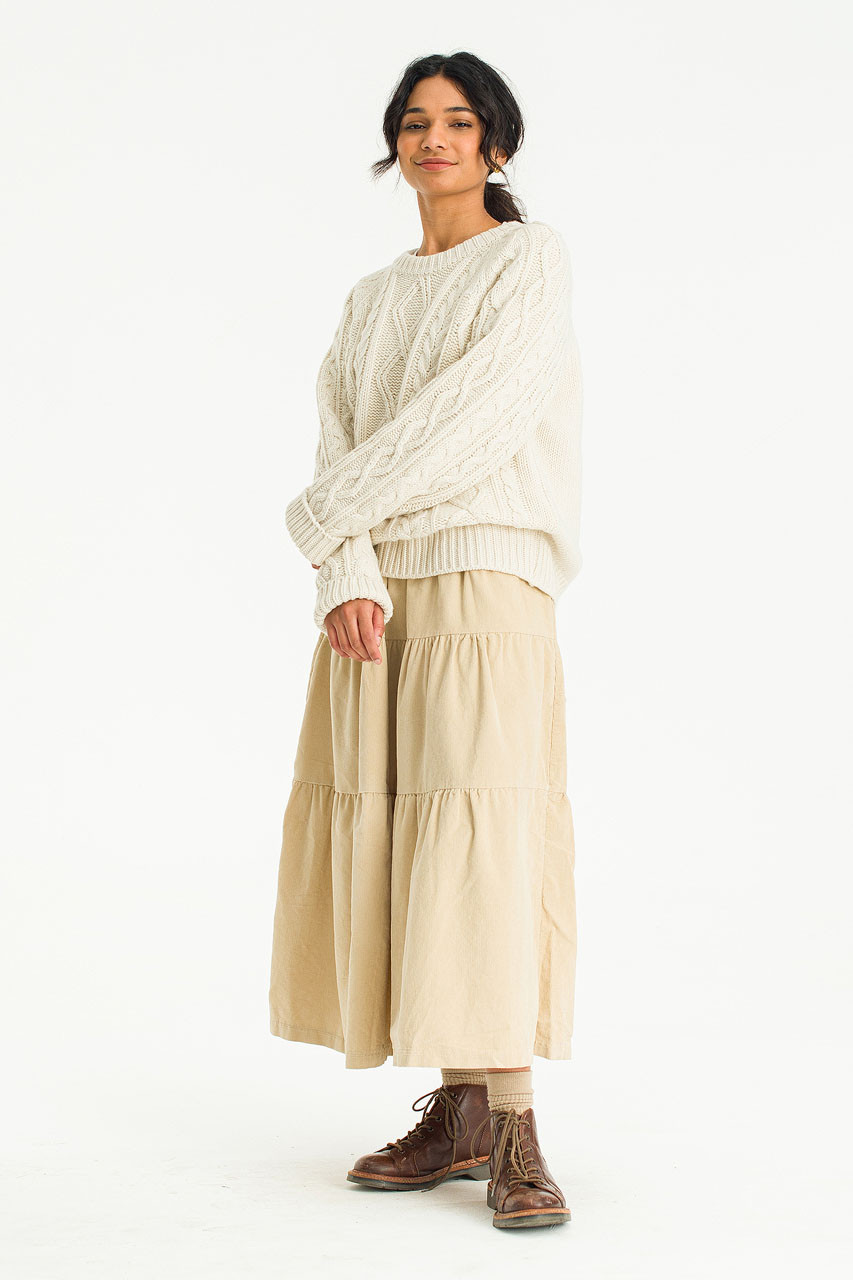 Meard Cord Skirt, Cream