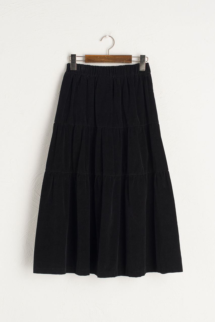 Meard Cord Skirt, Black