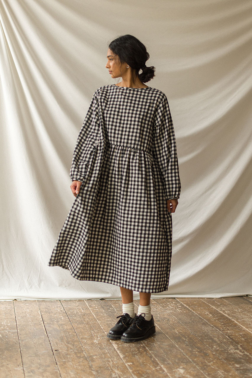 Two Way Noa Gingham Dress, Black