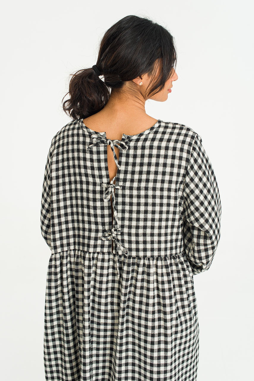Two Way Noa Gingham Dress, Black