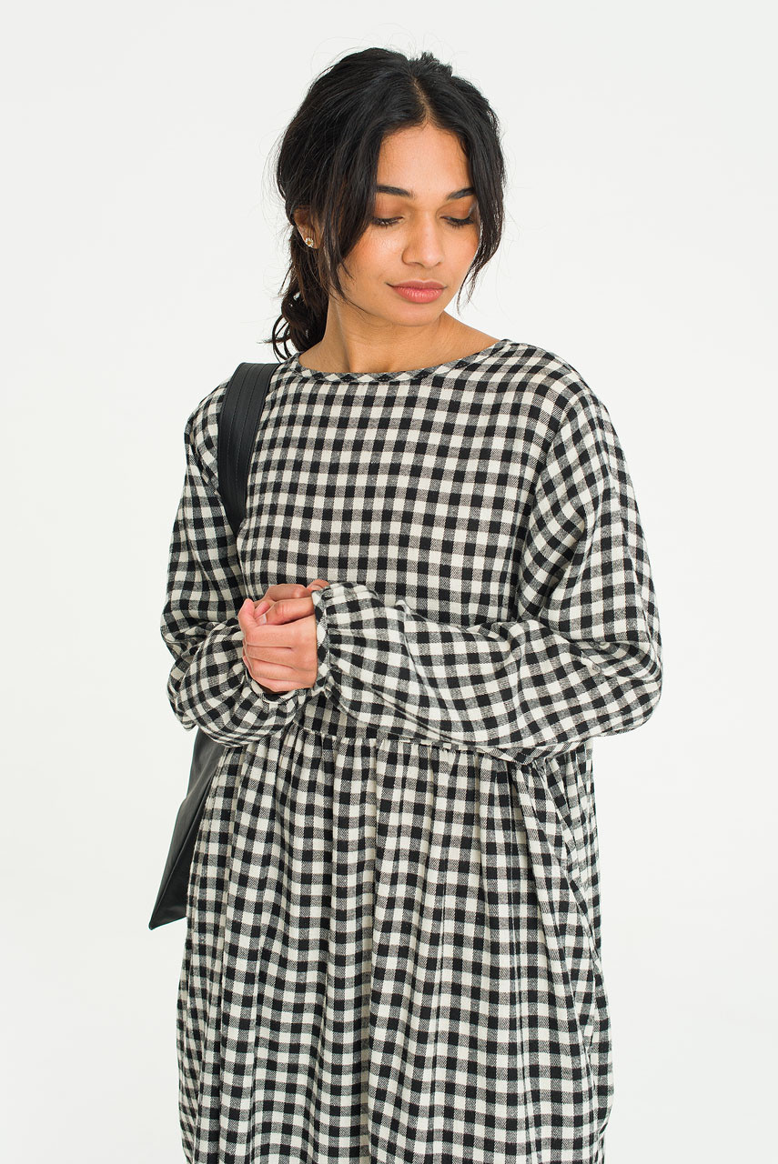 Two Way Noa Gingham Dress, Black