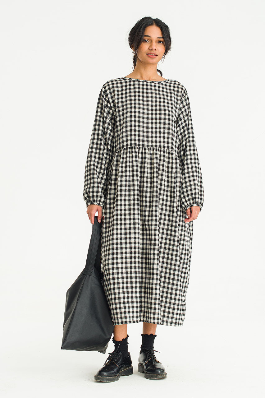 Two Way Noa Gingham Dress, Black