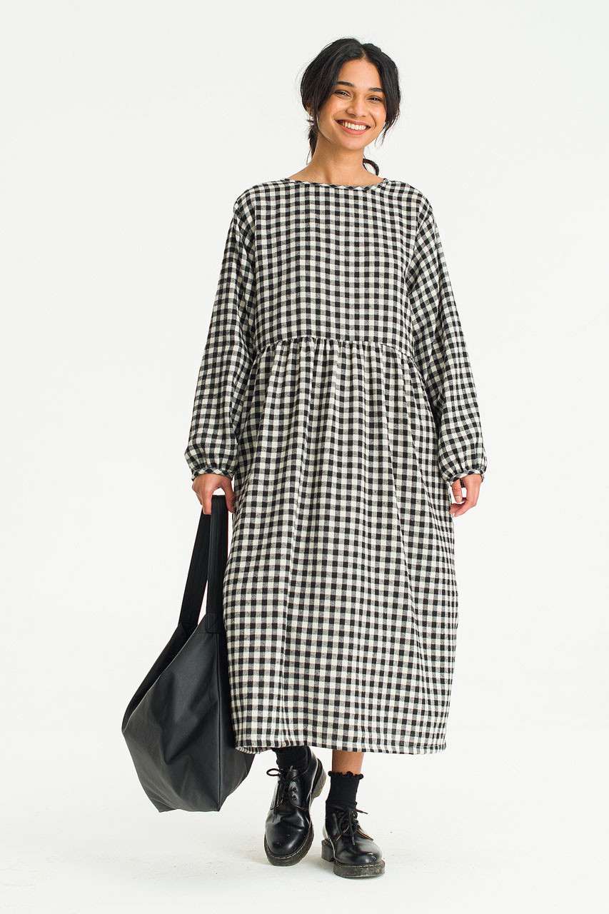 Two Way Noa Gingham Dress, Black