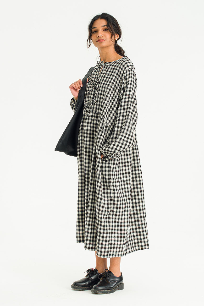 Two Way Noa Gingham Dress, Black