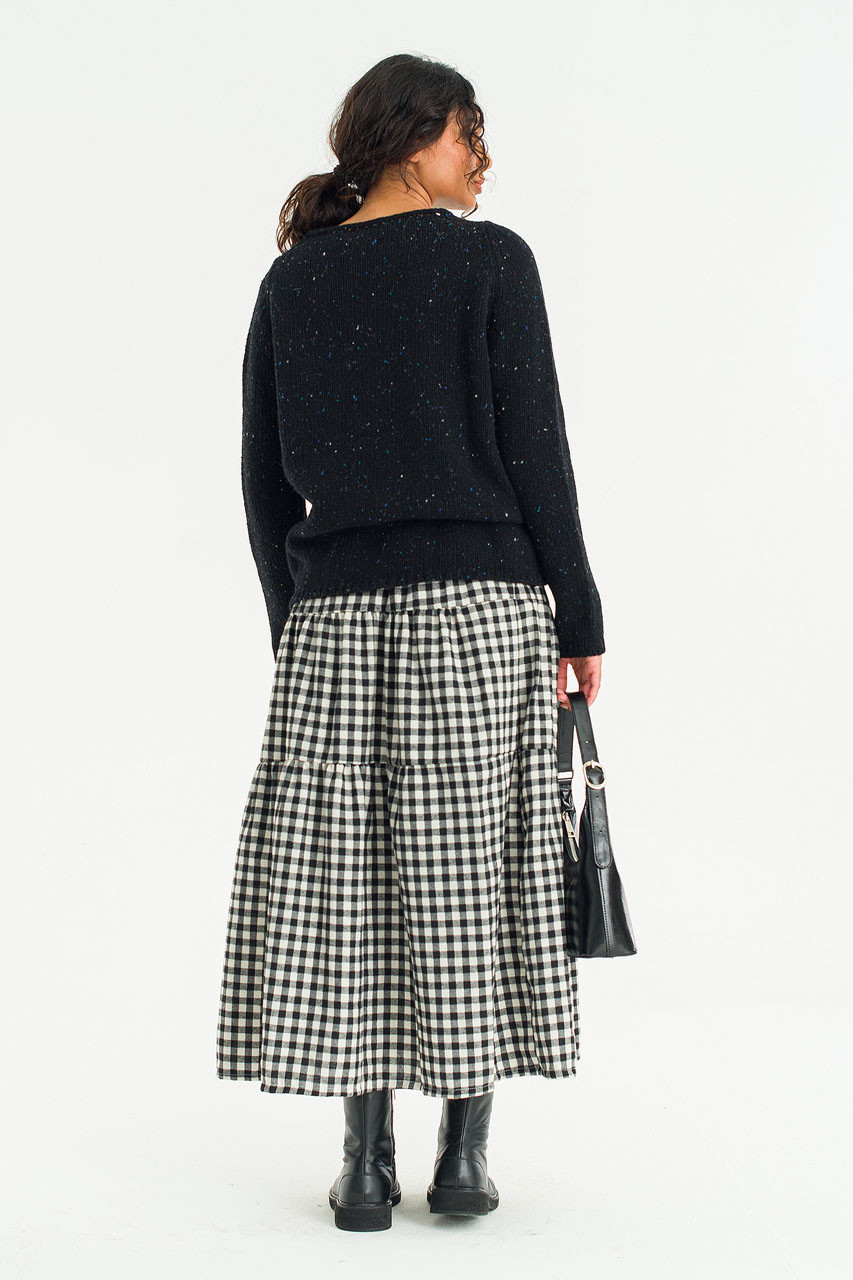 Faye Gingham Skirt, Black