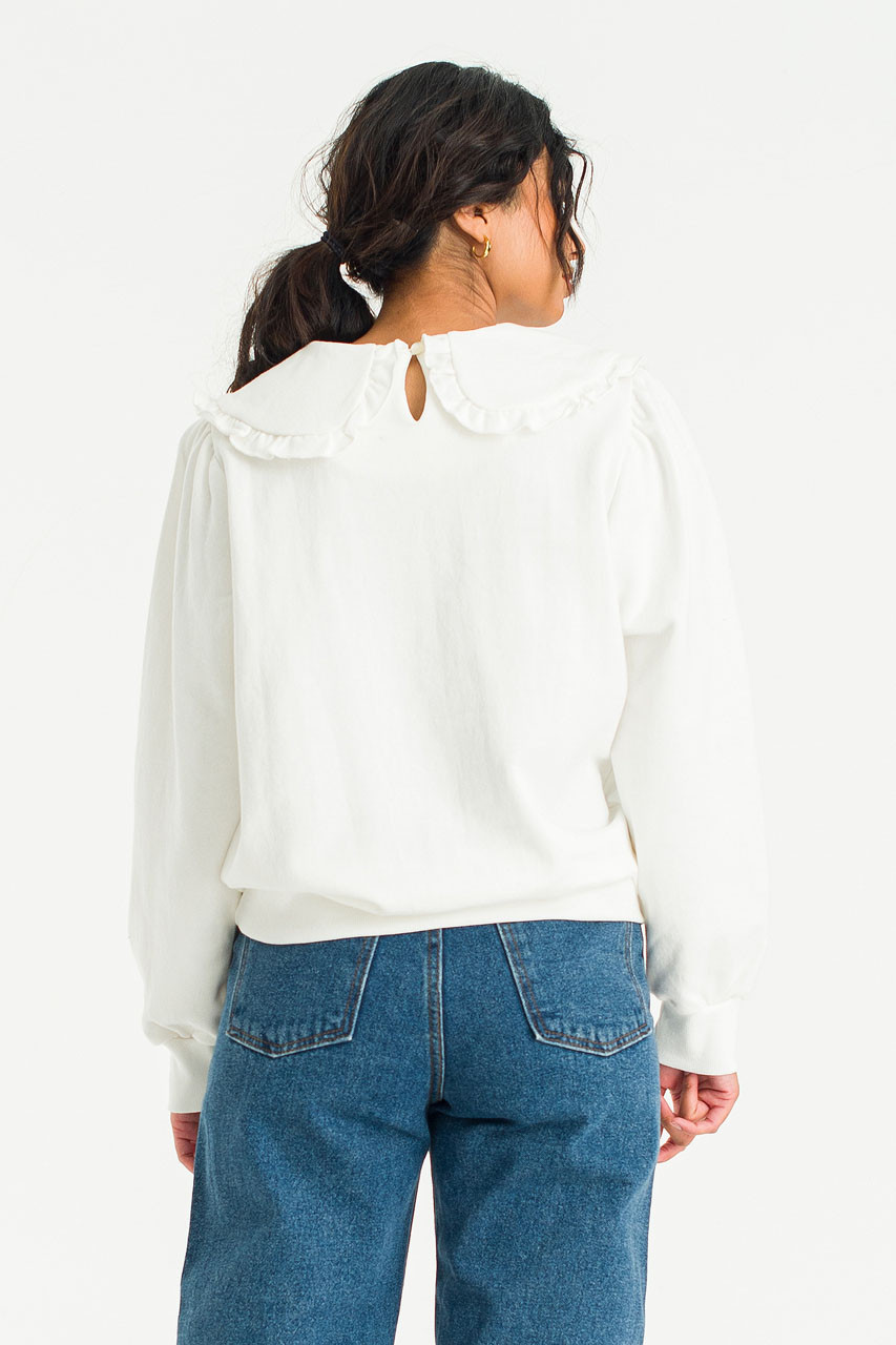 Wild Daisy Embroidered Sweatshirt, Ivory