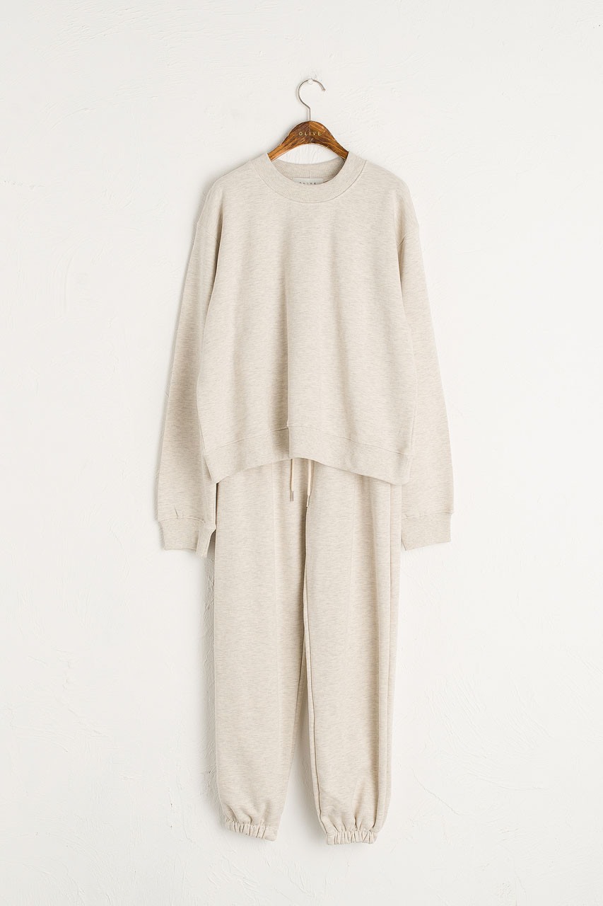 Sweatshirt & Jogger Set, Oatmeal