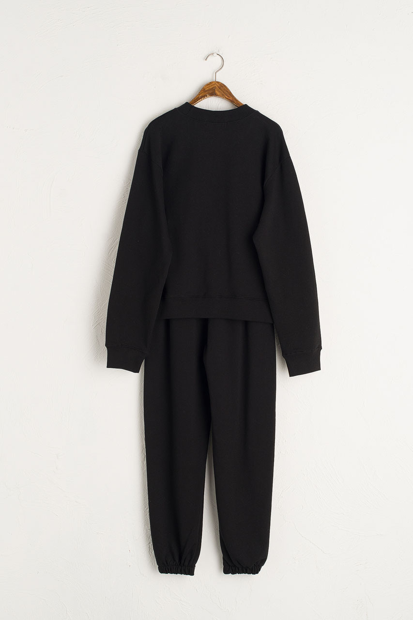 Sweatshirt & Jogger Set, Black