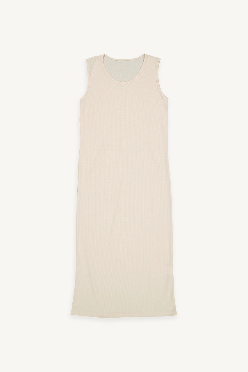 Sleeveless Dress & Crop Tee Set, Cream