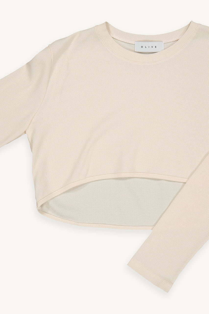 Sleeveless Dress & Crop Tee Set, Cream