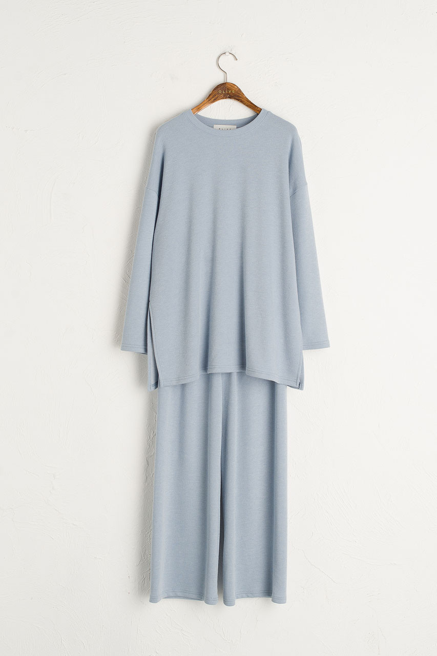 Slouch Tee & Wide Trousers Set, Blue