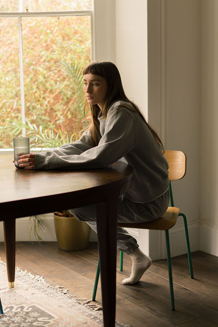 Sweatshirt & Jogger Set, Melange Grey