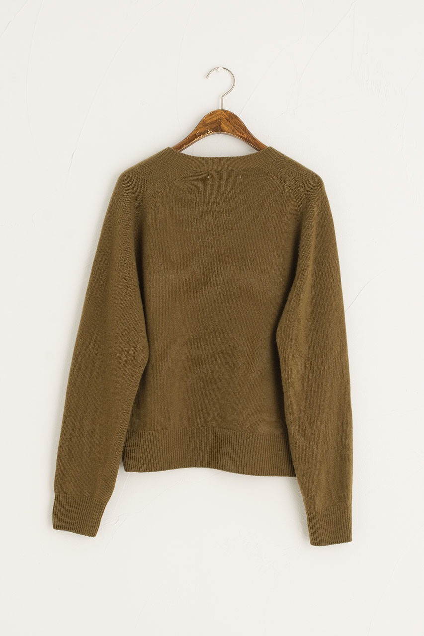 Wool Cashmere Raglan Jumper, Khaki