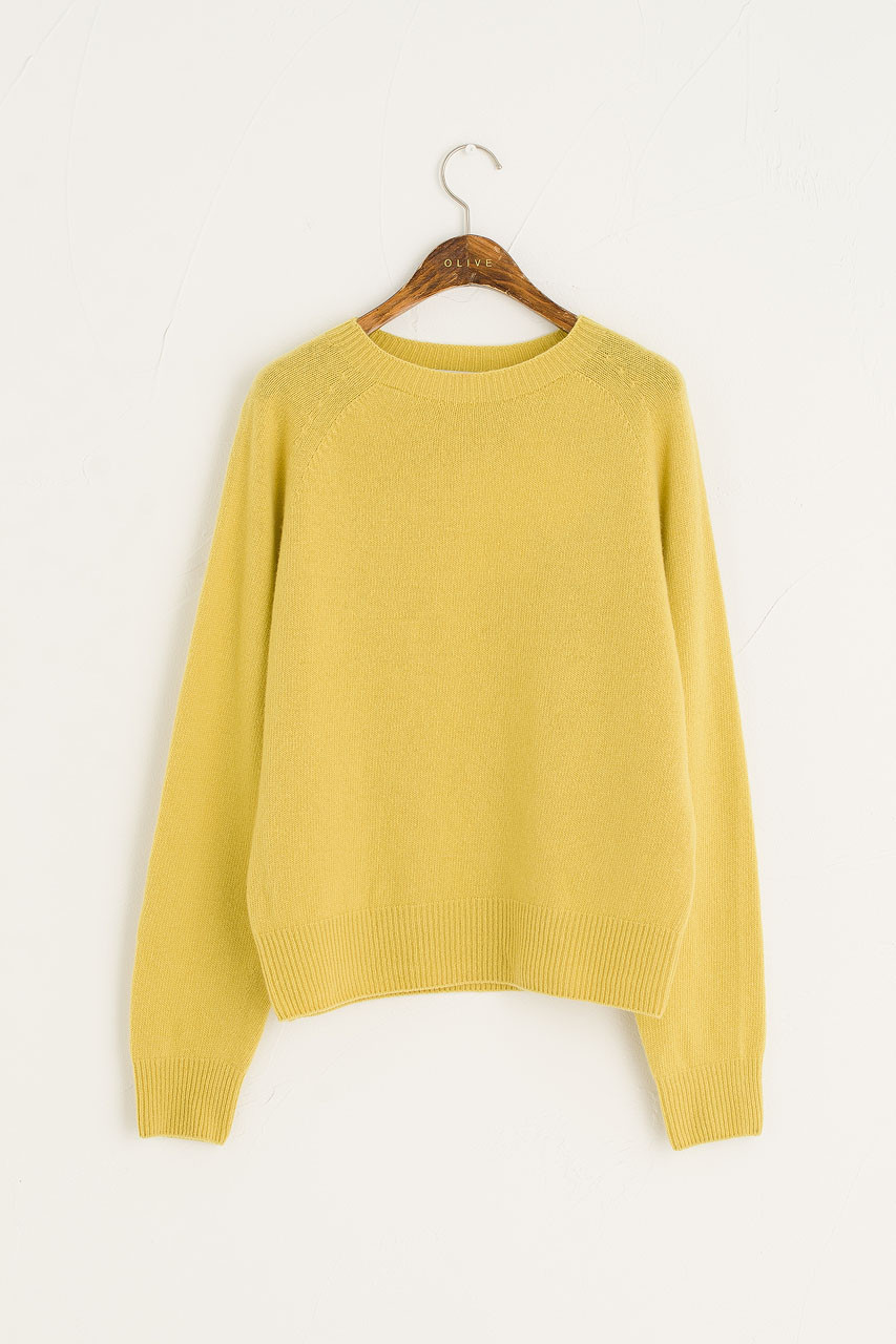 Wool Cashmere Raglan Jumper, Pollen