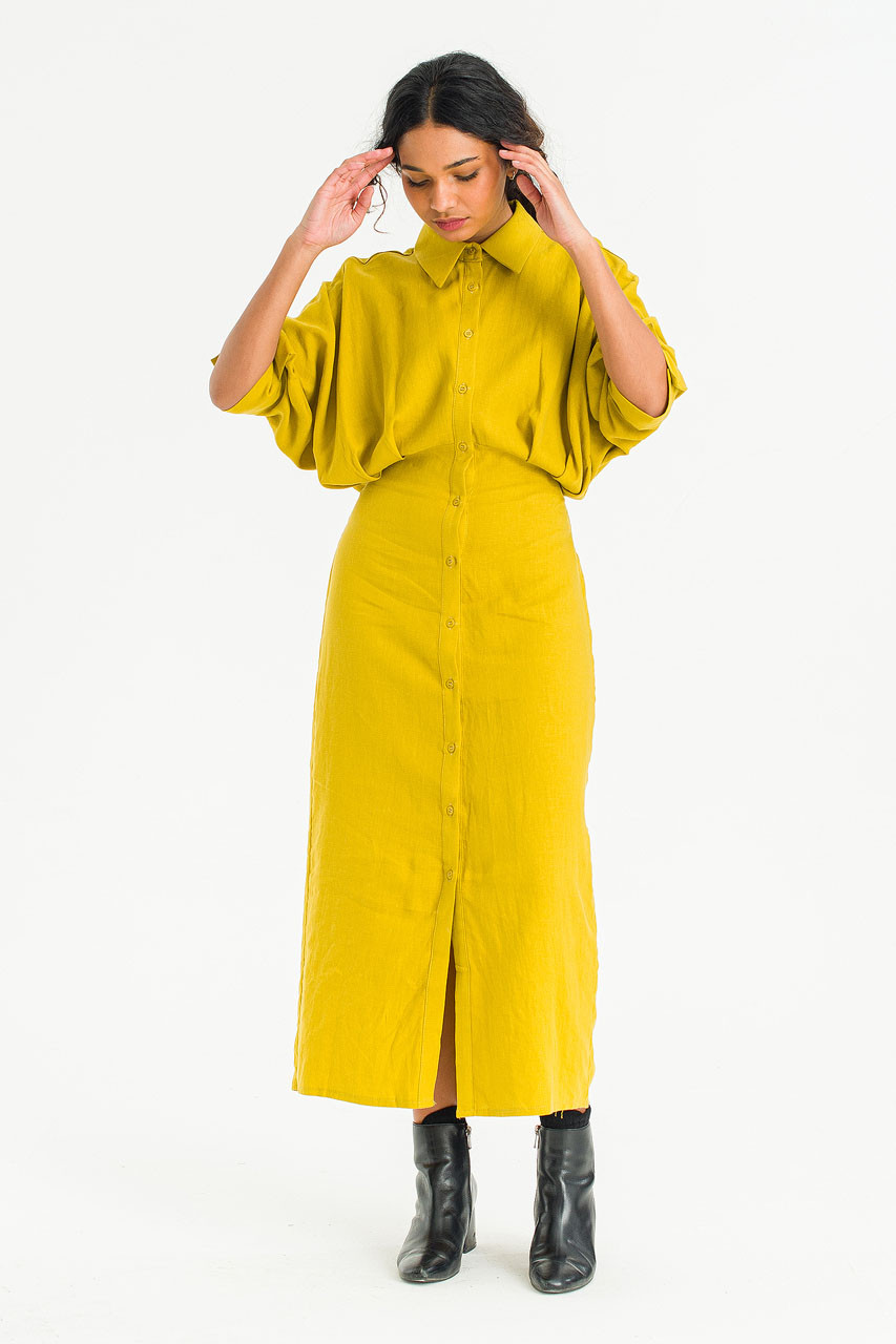Tusci Shirt Dress, Mustard