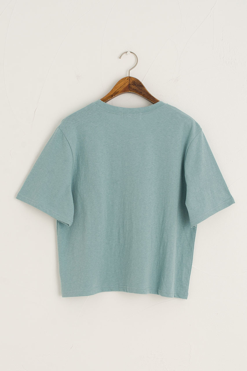 Dana Loose Fit Crop Tee, Washed Blue