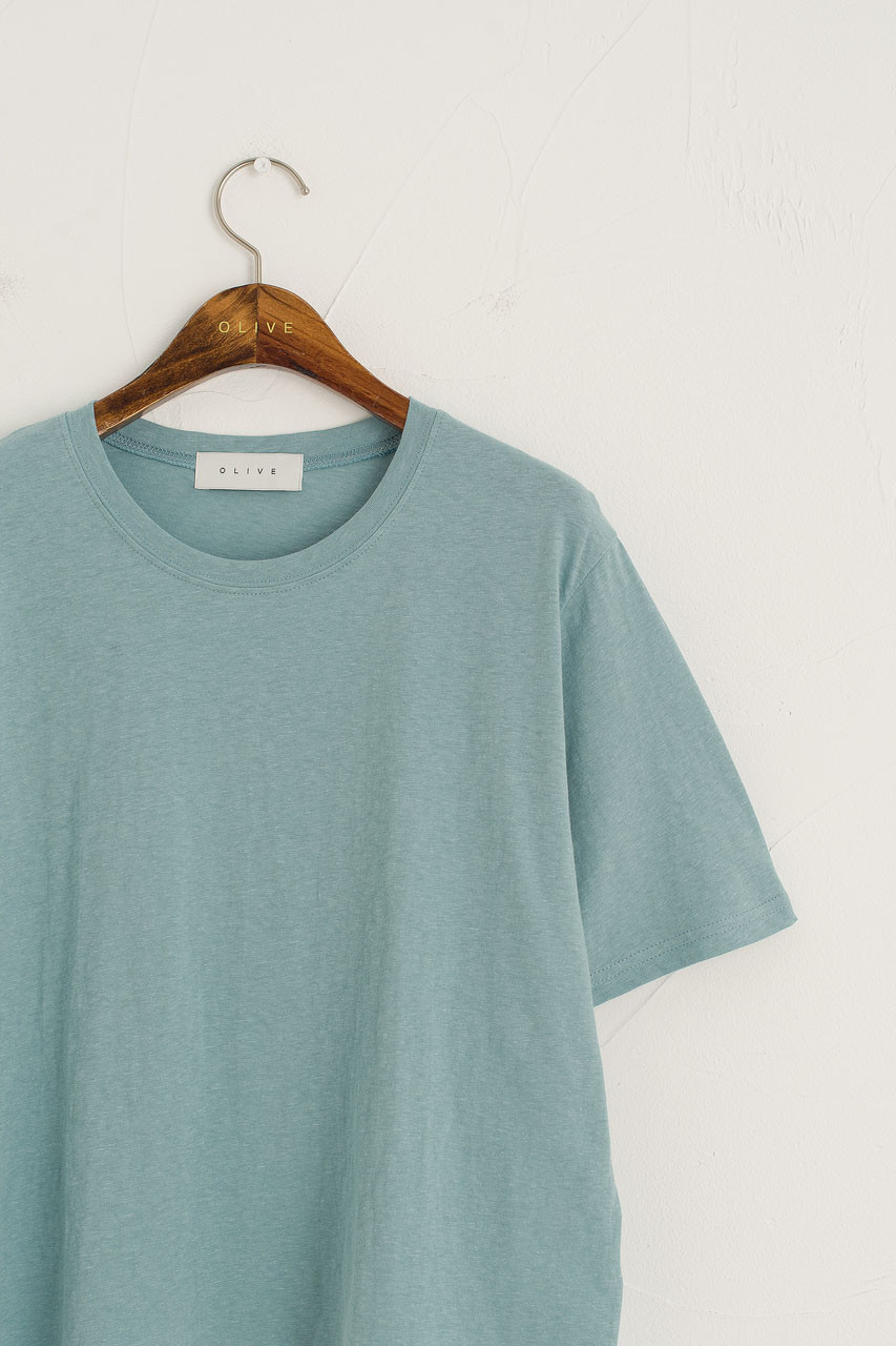 Dana Loose Fit Crop Tee, Washed Blue