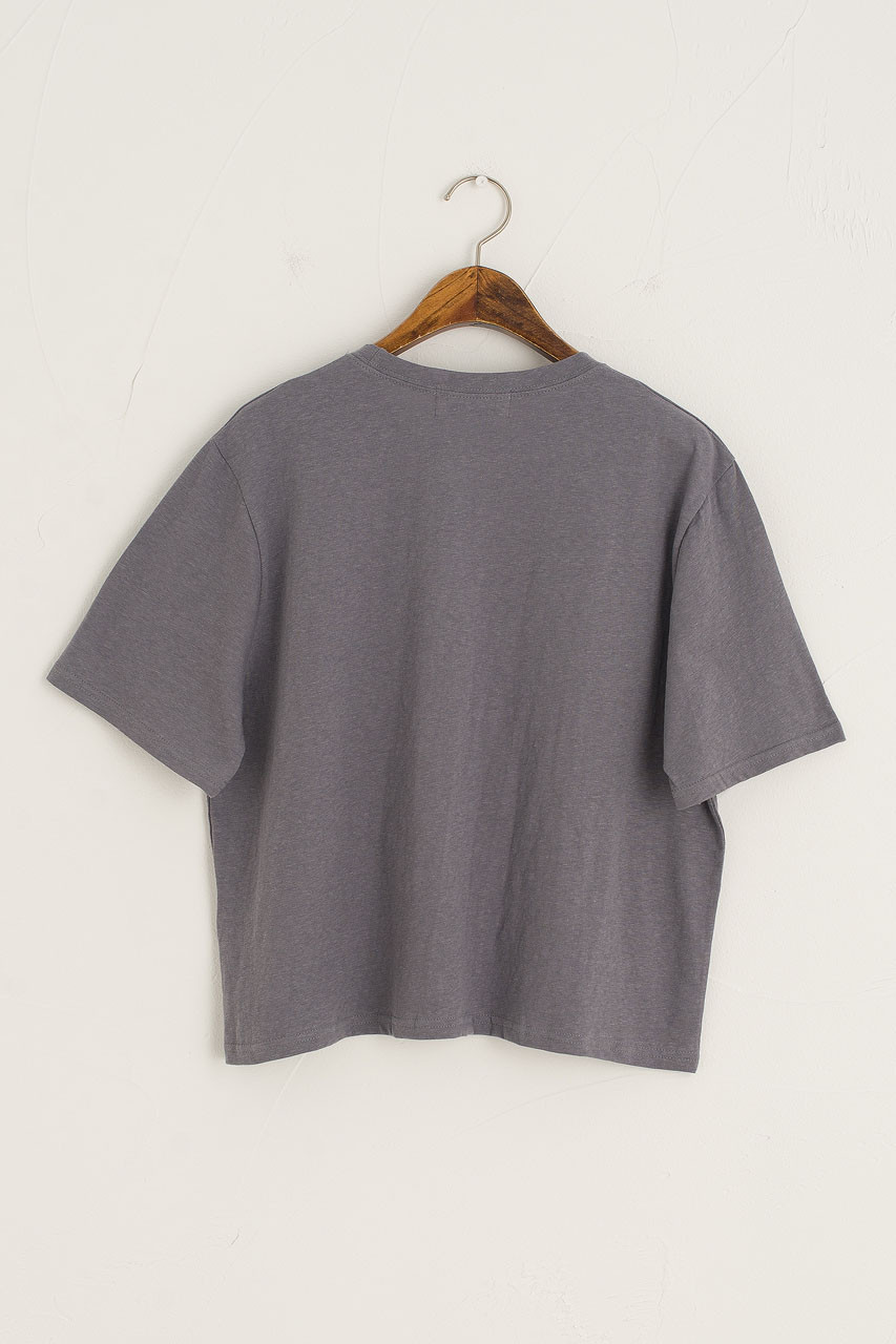 Dana Loose Fit Crop Tee, Charcoal