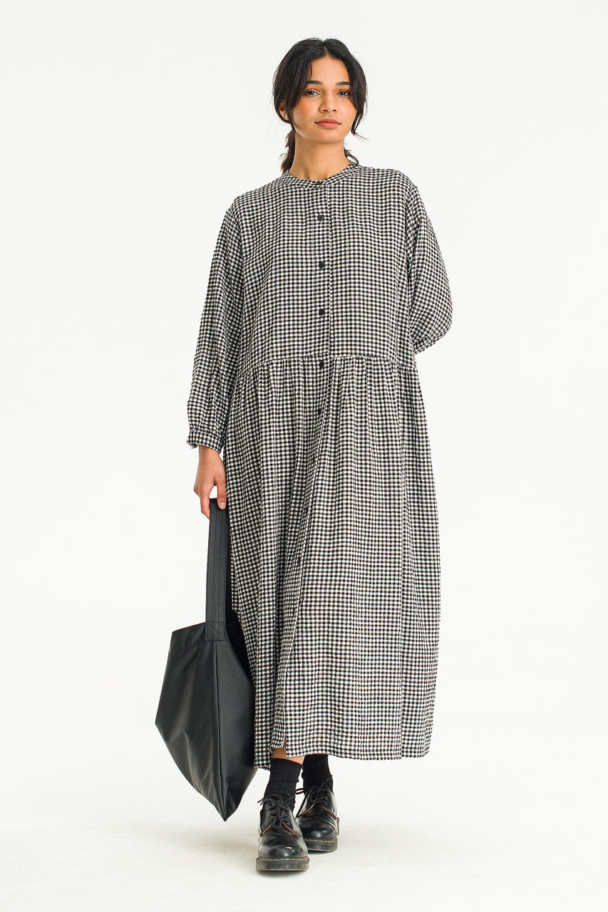 Annie Gingham Dress, Black