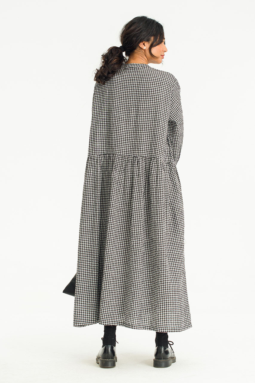 Annie Gingham Dress, Black