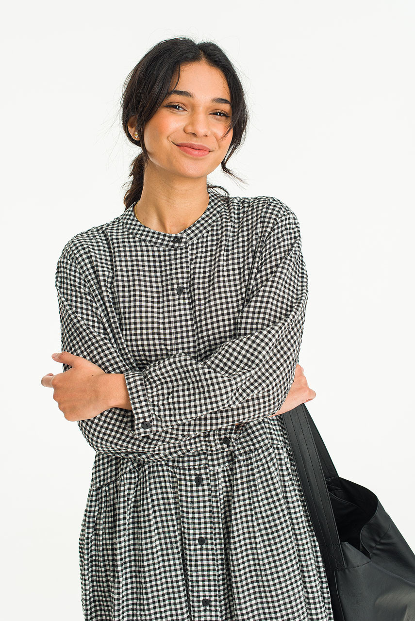 Annie Gingham Dress, Black