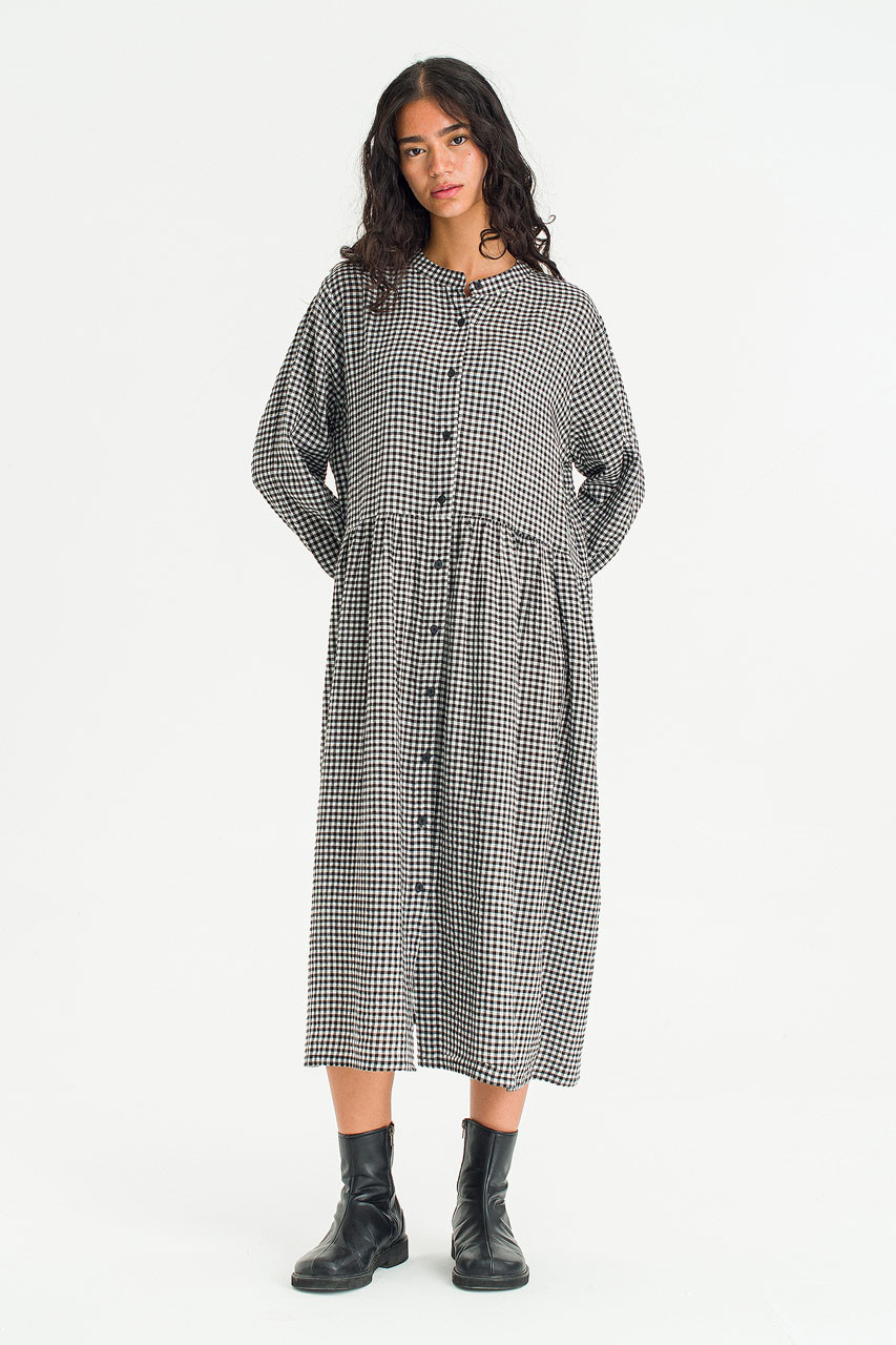 Annie Gingham Dress, Black