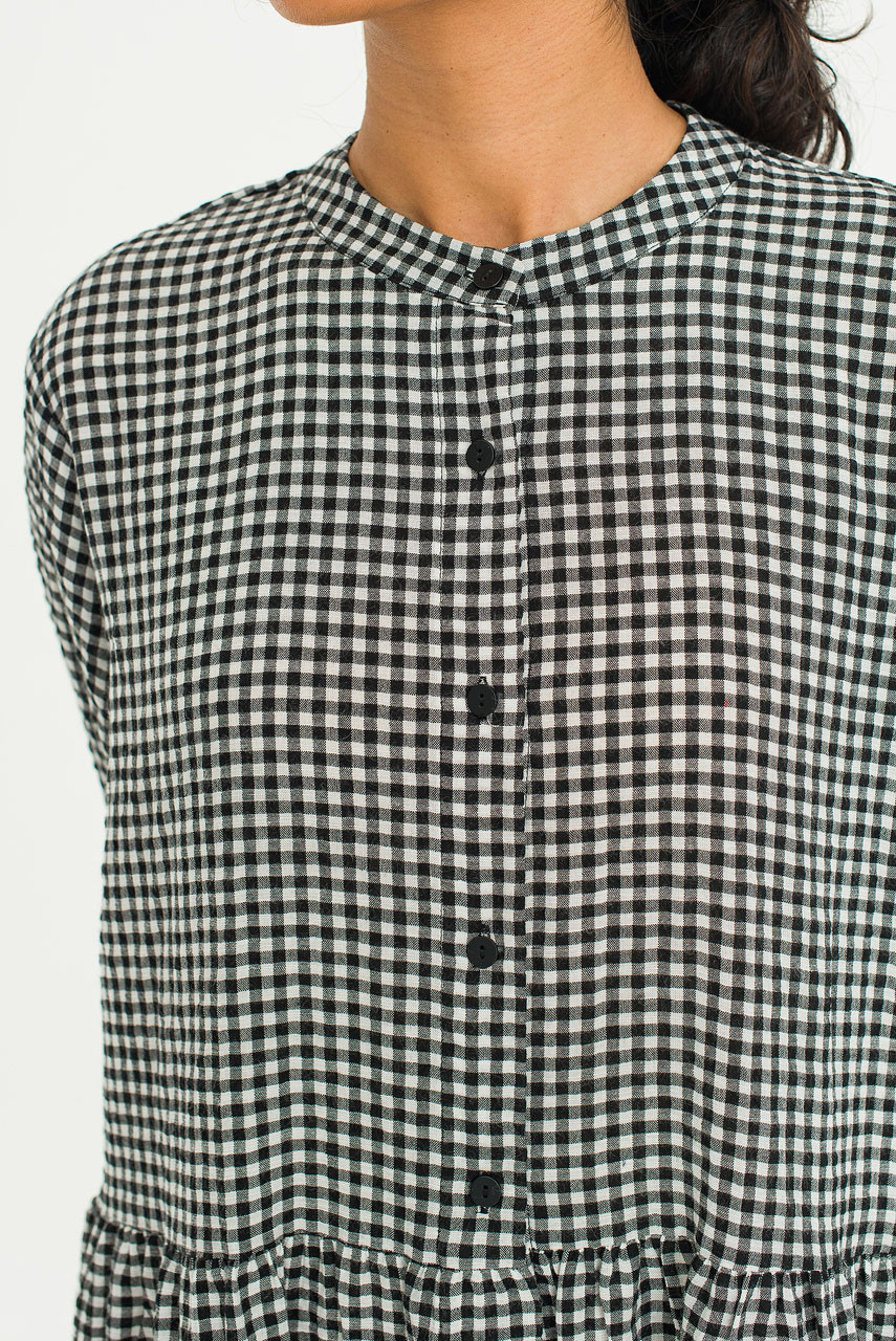 Annie Gingham Dress, Black