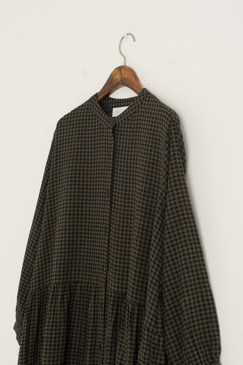Annie Gingham Dress, Khaki