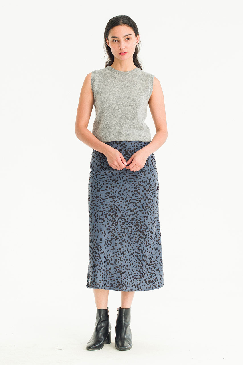 Animal Print Mermaid Skirt, Midnight Blue