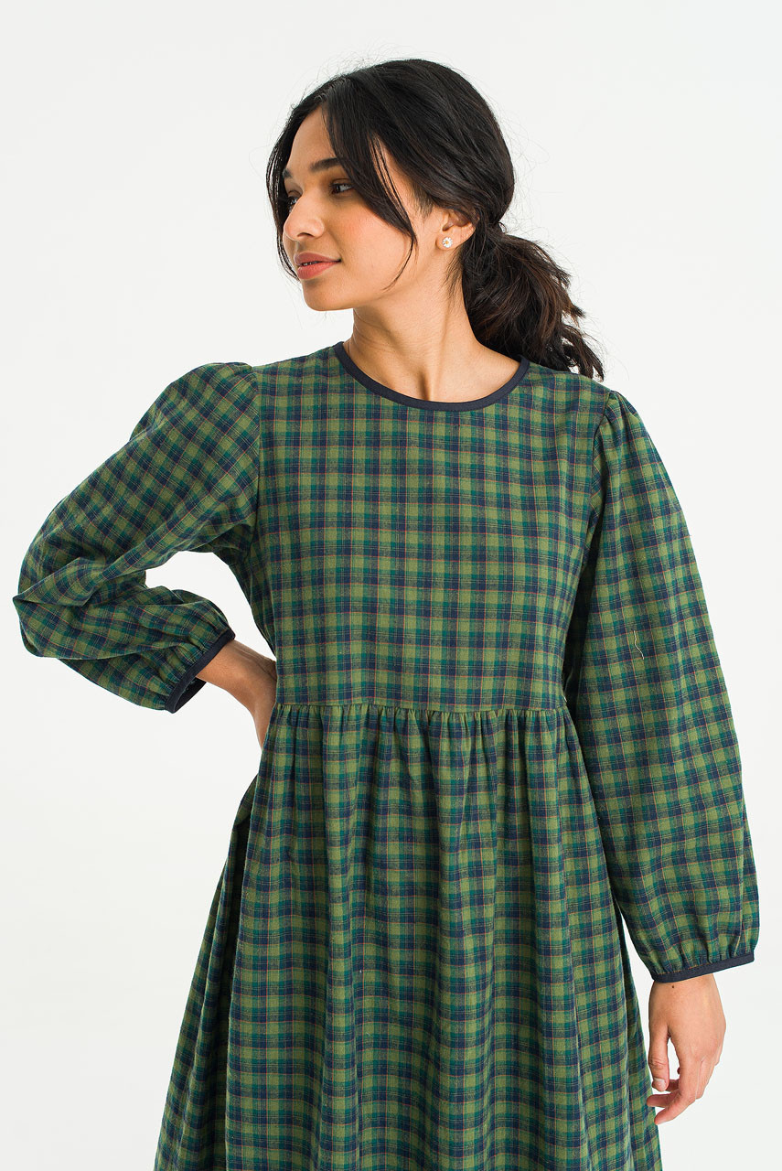 Kaneko Check Dress, Green