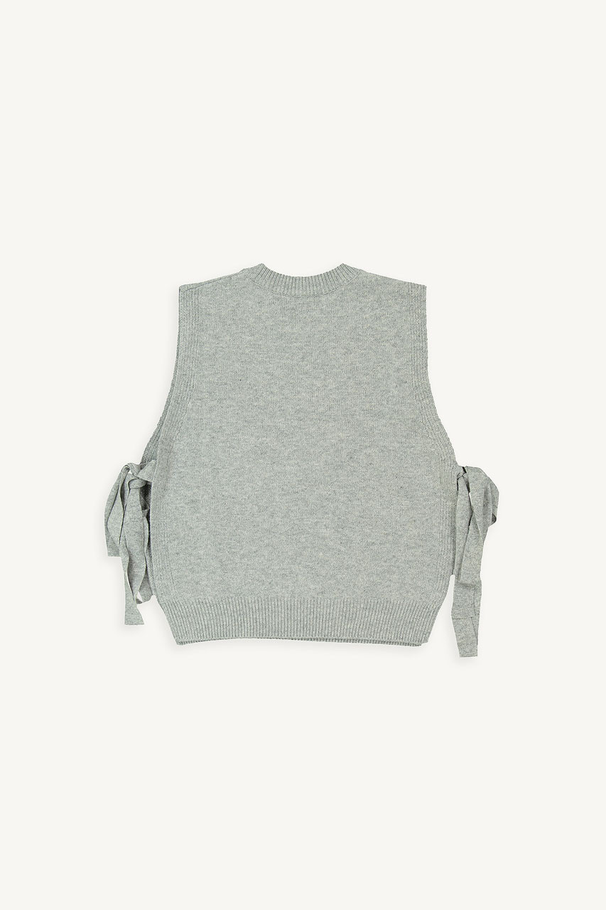 Side Ribbon Vest, Grey