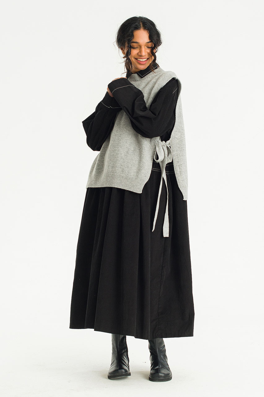 Side Ribbon Vest, Grey