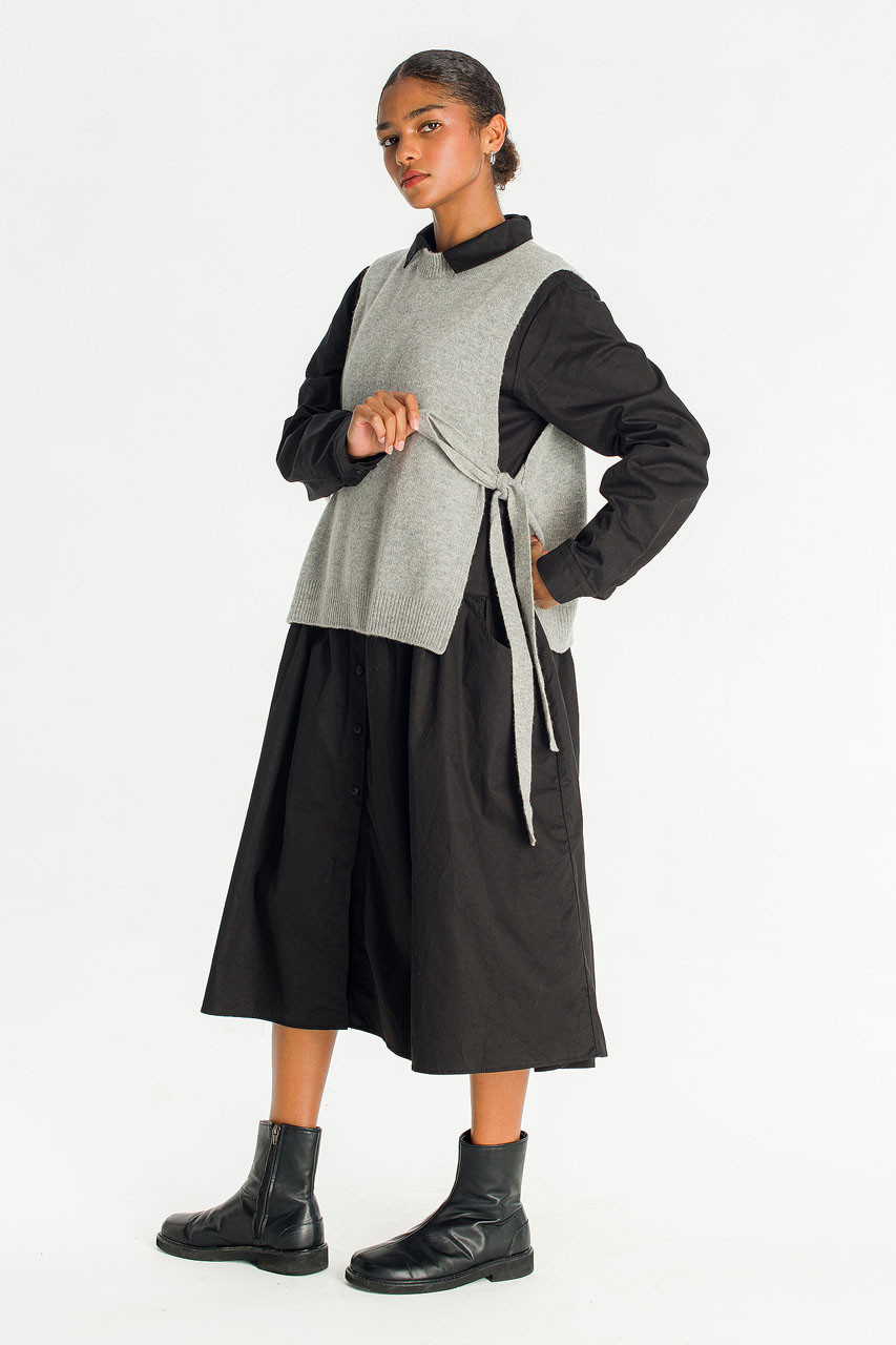 Side Ribbon Vest, Grey