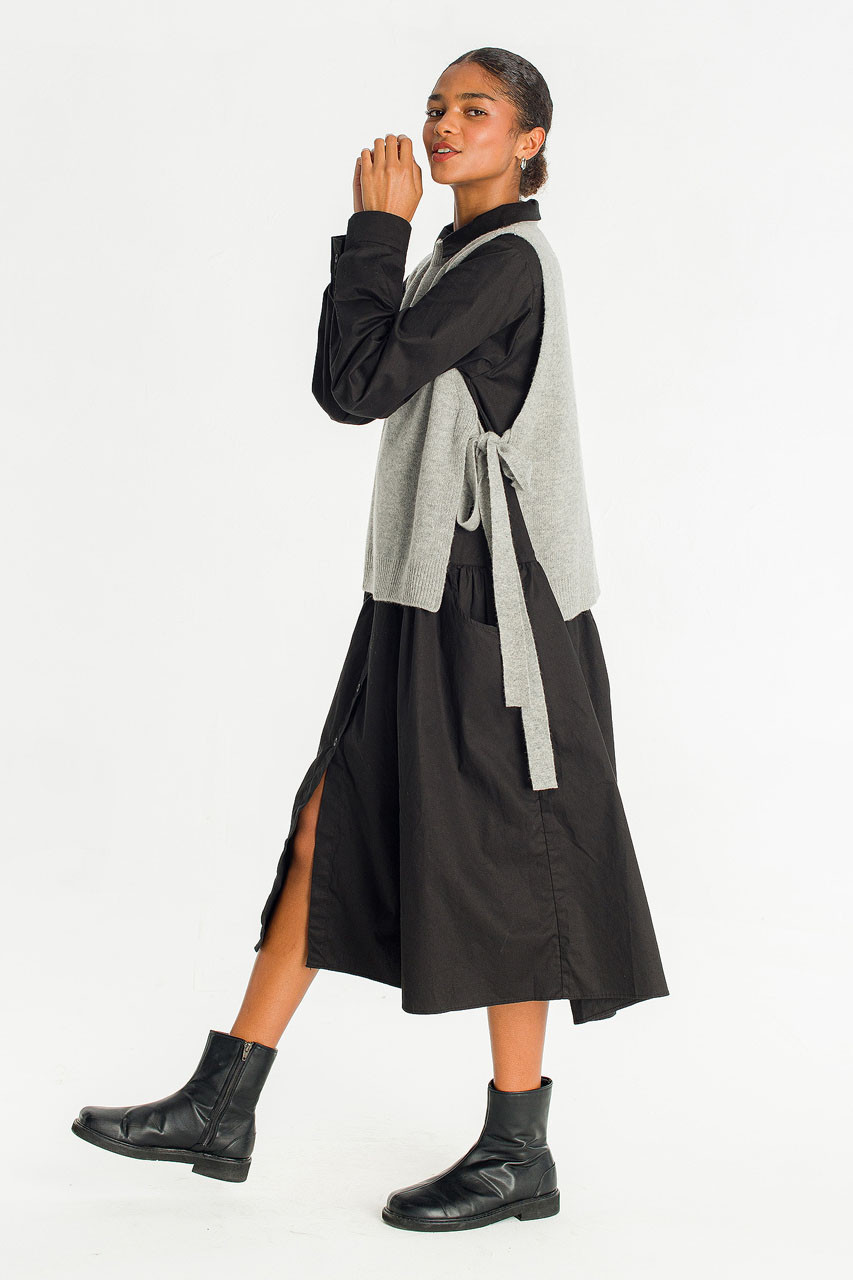 Side Ribbon Vest, Grey