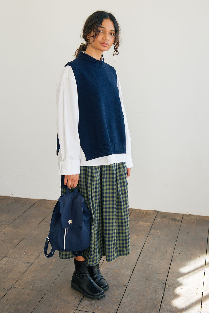 Side Ribbon Vest, Navy