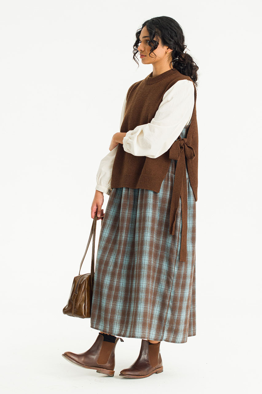 Side Ribbon Vest, Brown