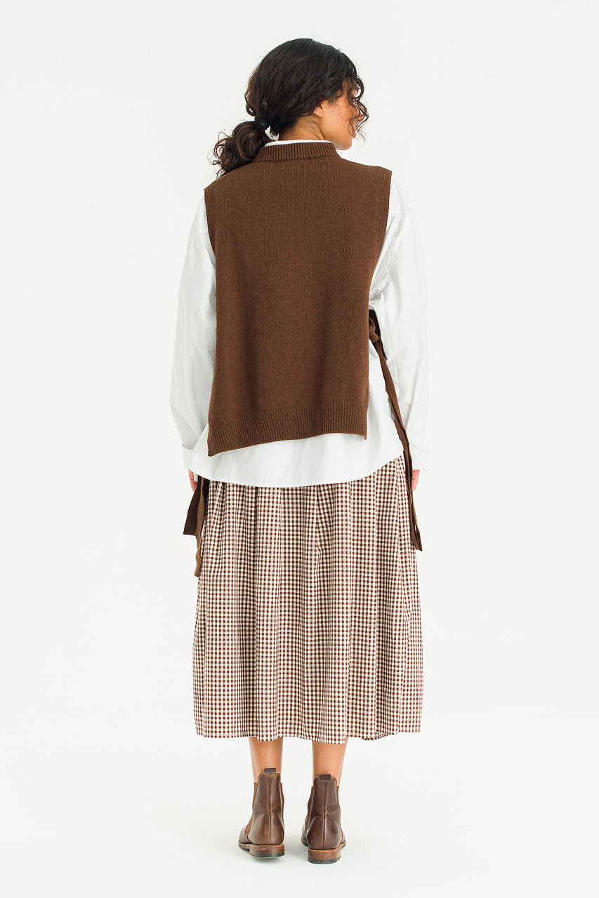 Side Ribbon Vest, Brown