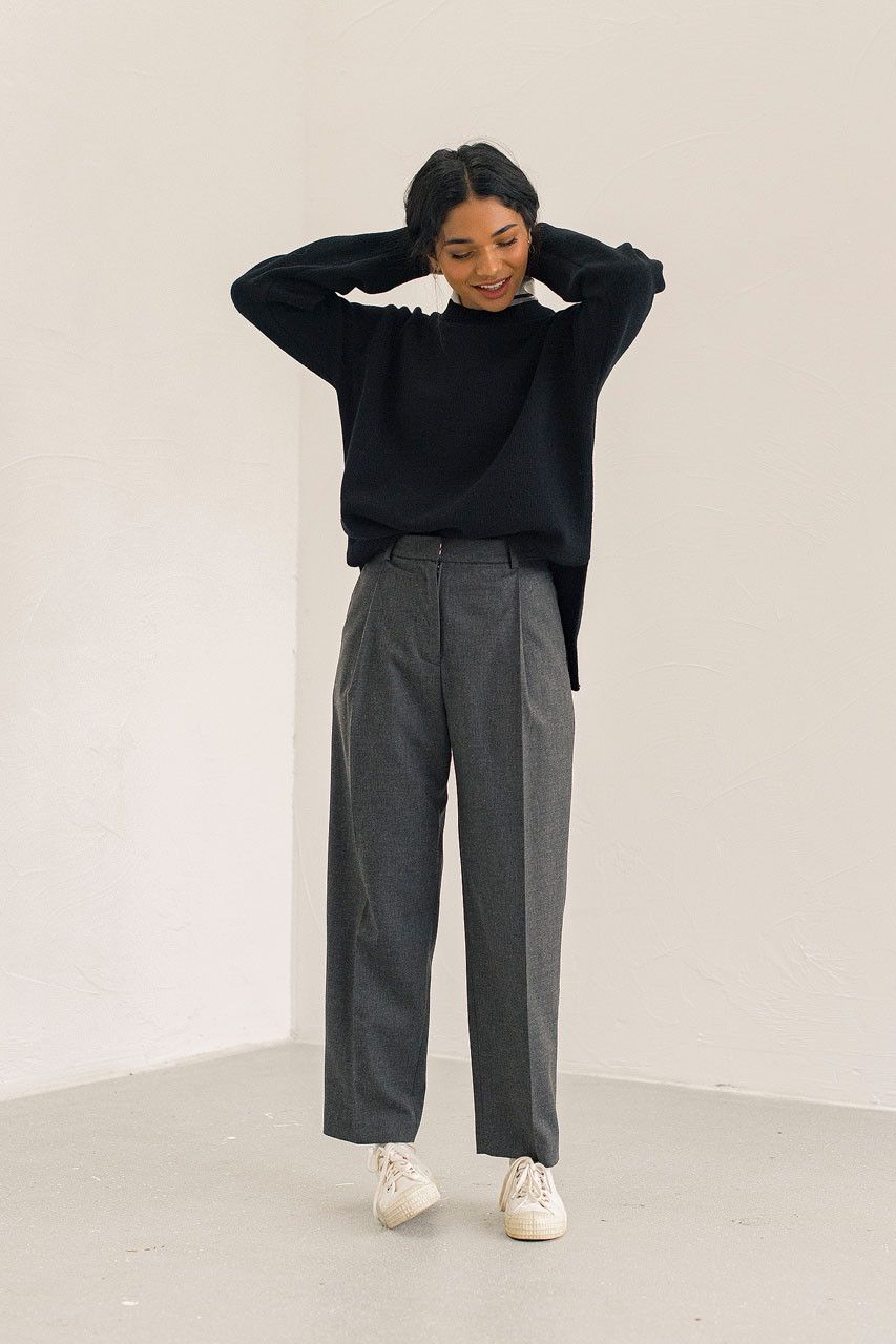 Roana Pintuck Trousers, Charcoal