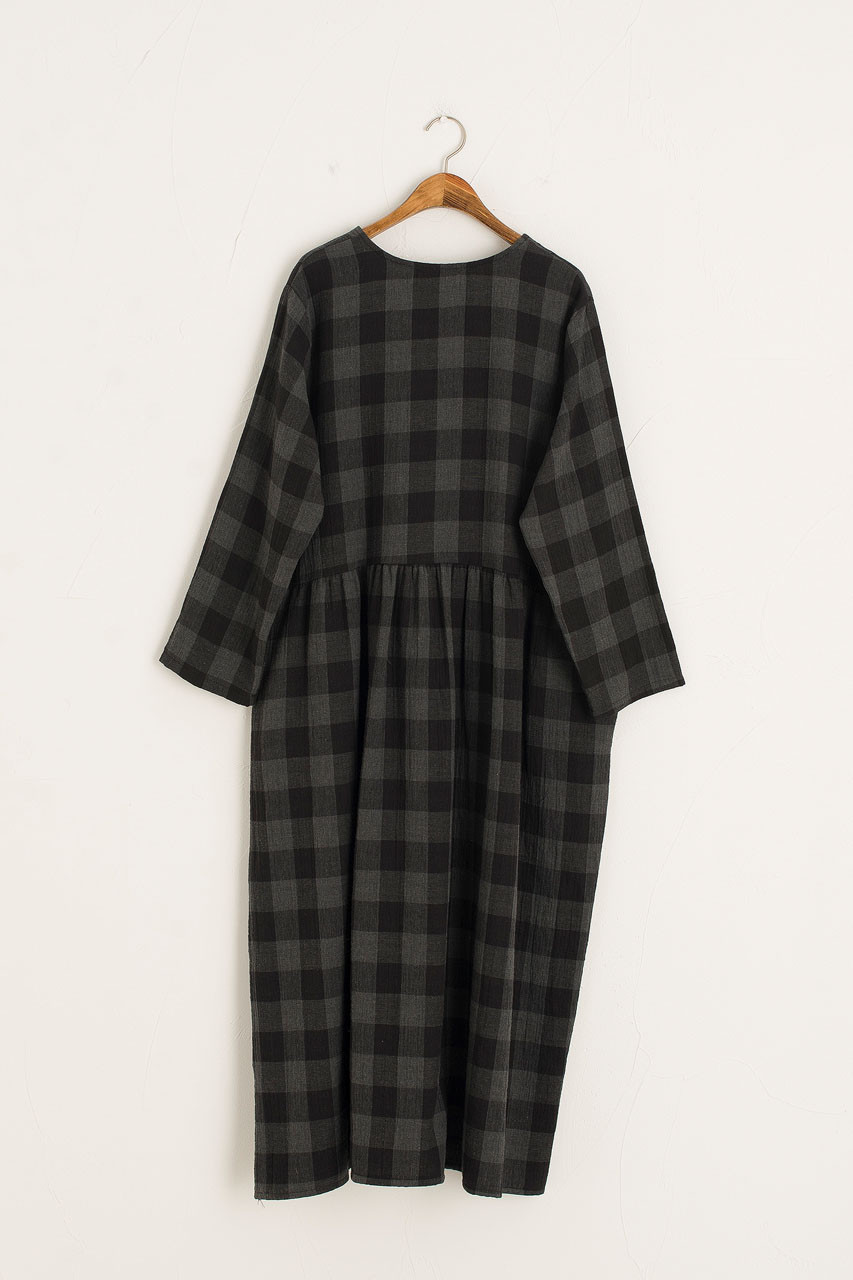 Poppi Double Faced Check Dress, Large Check