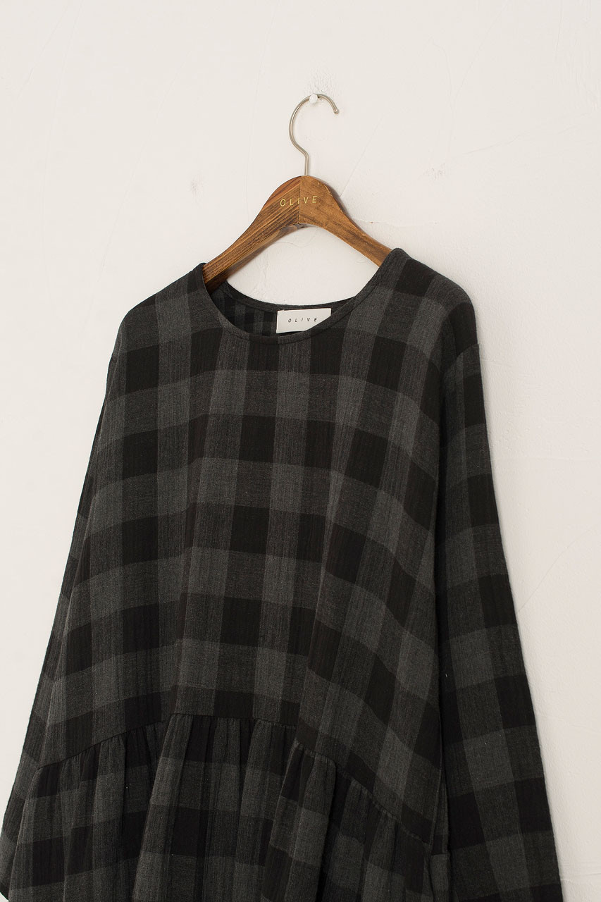 Poppi Double Faced Check Dress, Large Check