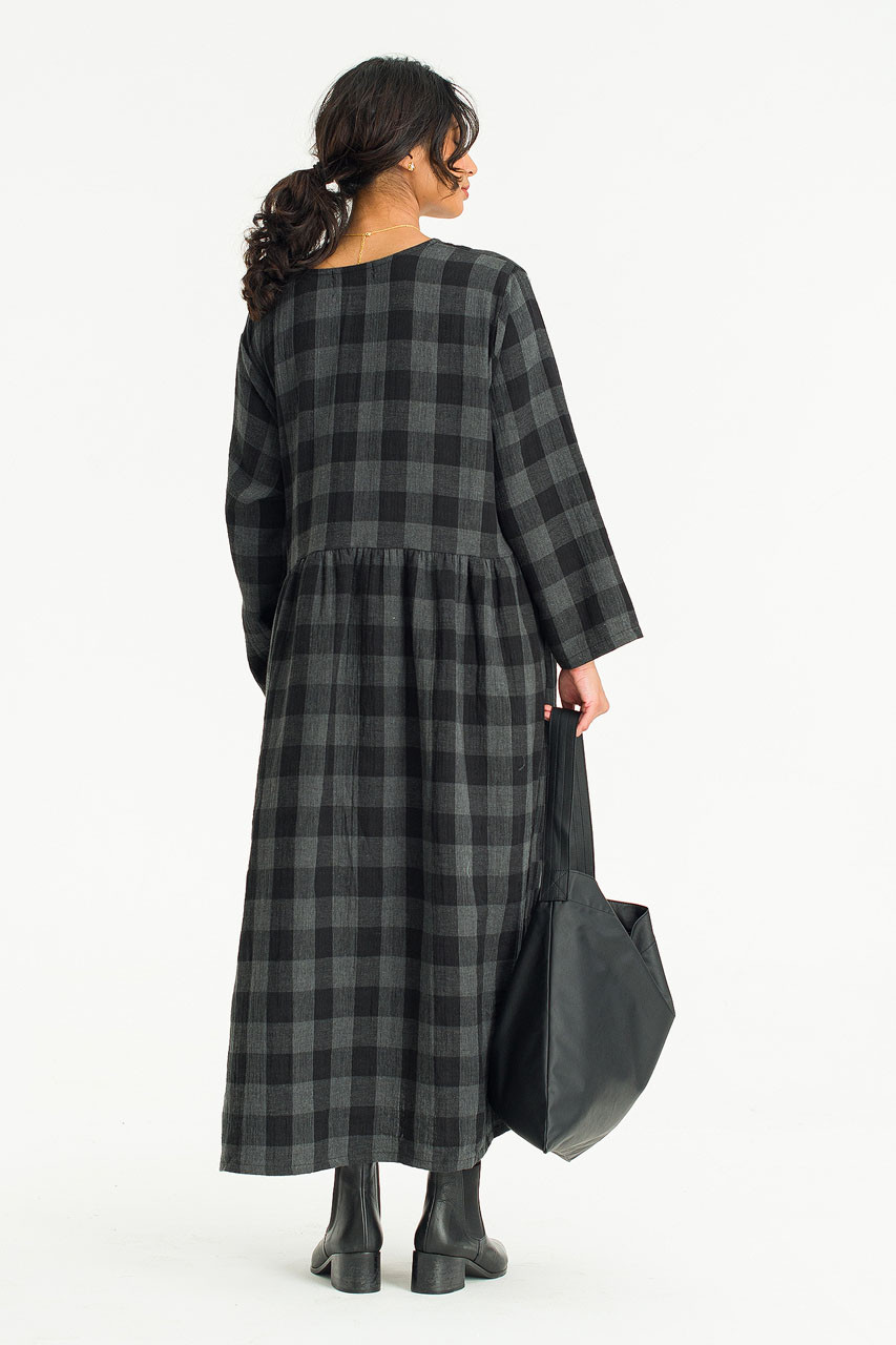Poppi Double Faced Check Dress, Large Check