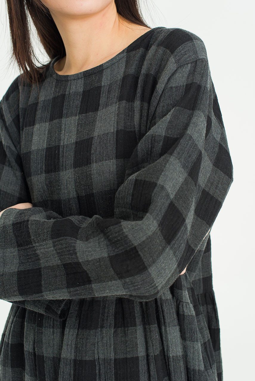 Poppi Double Faced Check Dress, Large Check